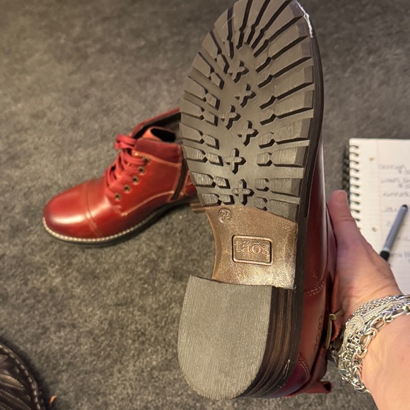 Taos Footwear Red Lace Up Boots - Picture 6 of 6